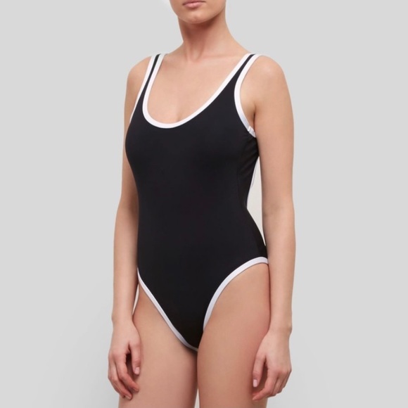 Kenneth Cole Reaction On the Edge One-piece Swimsuit with Contrast Edge Details - Picture 4 of 6